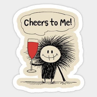 Cheers to Me!: Monster Celebrates Solo with Bubbly Whimsy Sticker